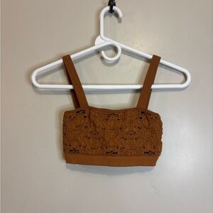 FP Movement by Free People Brown Crochet Crop Bralette